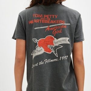 Free People Tom Petty Heartbreakers Graphic Tee - Charcoal & Red